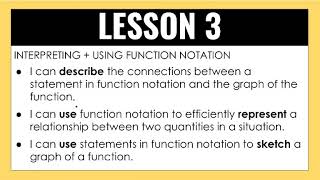 FOM | 3.3 Interpreting + Using Function Notation