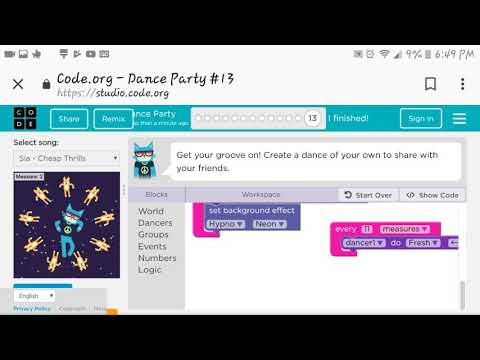 Cheap thrills by Sia-not by me- on hour of code