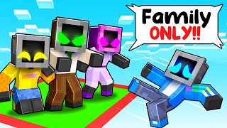 Locked on ONE CHUNK with TEEVEE FAMILY in Minecraft!