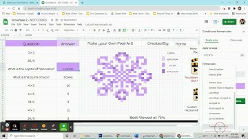 Code your own pixel art for google sheets - purple snowflake mystery reveal