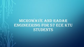 MICROWAVE SOLID STATE DEVICES