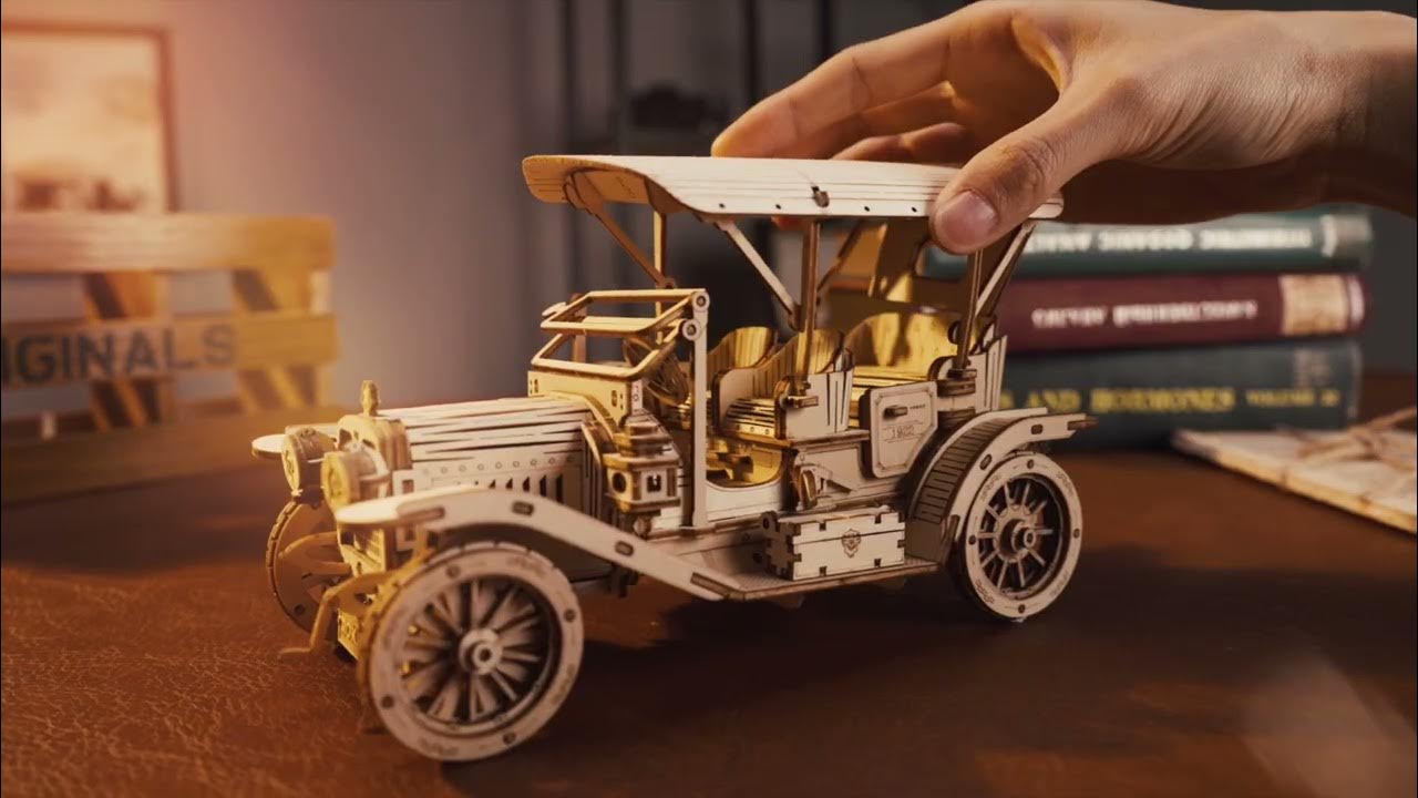 Rokr Vintage Car 3D Wooden Puzzle MC801 YouTube