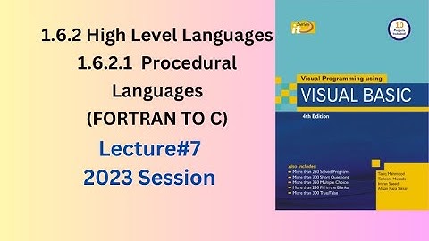 High Level Languages | Procedural Languages \ Bsc\ADP\BS Computer Science | Visual Basic