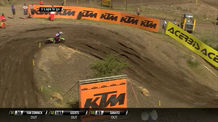 Jacobi and Sterry Battle + Sterry crash - MXGP of ...