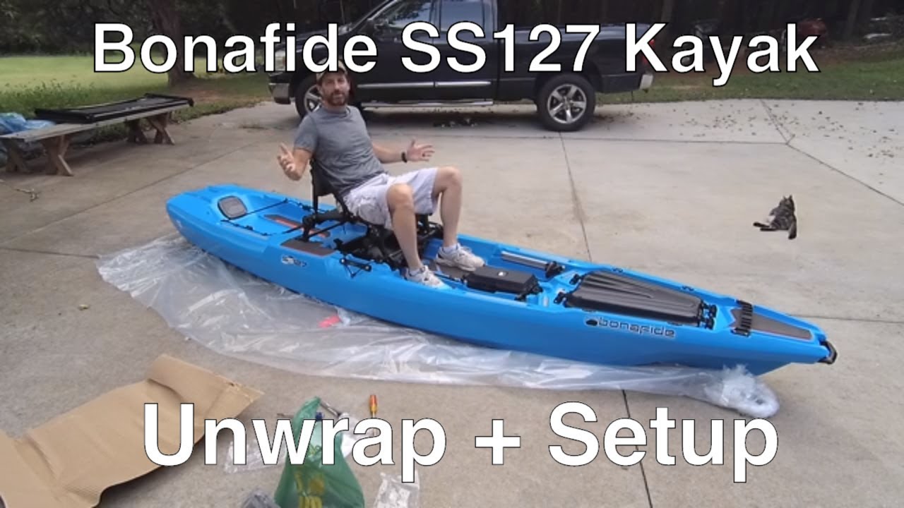 Bonafide SS127 Kayak - Unwrapping and First Time Setup + DIY Scupper Plugs & No Drill Anchor ...