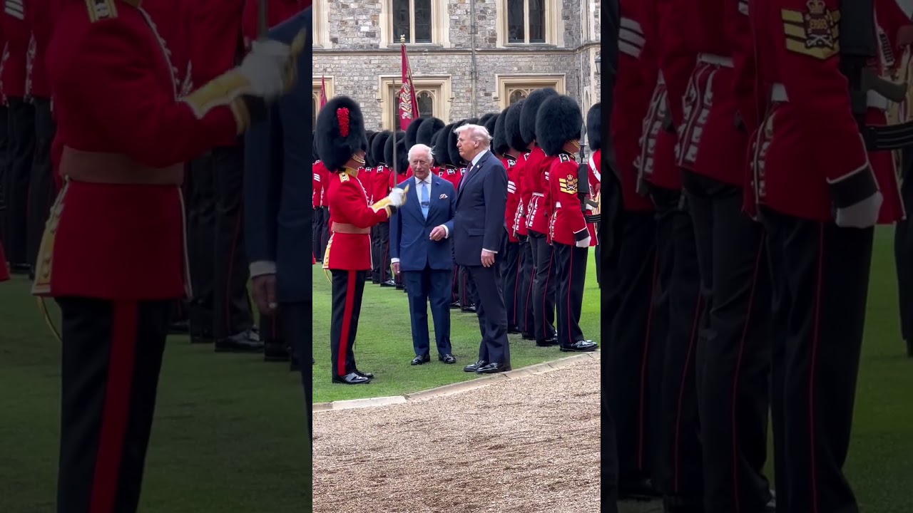President Trump Inspects Guard Of Honour With King Charles At Windsor Castle