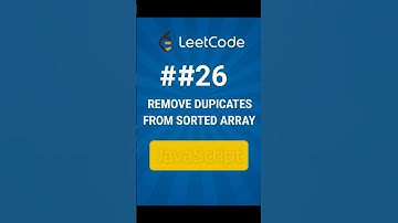 LeetCode # 26 : Remove Duplicates from Sorted Array |JavaScript  #shortsfeed #shortvideo # LeetCode