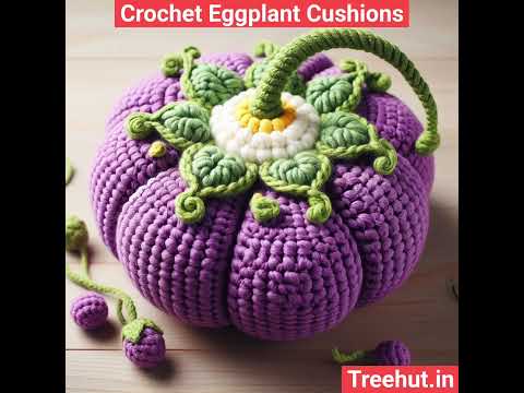 Eggplant Crochet Cushion Ideas #crochetideas