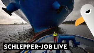 400m Containerschiff wird eingeparkt 🚢 Live vom Schlepper Fairplay 95