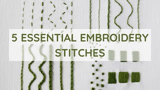 Master Five Essential Hand Embroidery Stitches: Step-by-Step Guide for Beginners