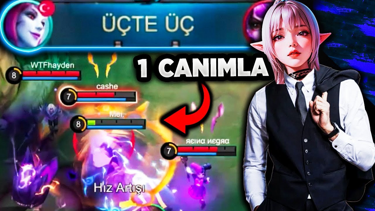 1 CANIMLA ÜÇTE ÜÇ ATTIM! AKIL ALMAZ HAREKETLER! - Mobile Legends