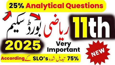 11th Class Mathematics Pairing Scheme 2025 | Class 11 Math Latest Pairing Scheme 2025