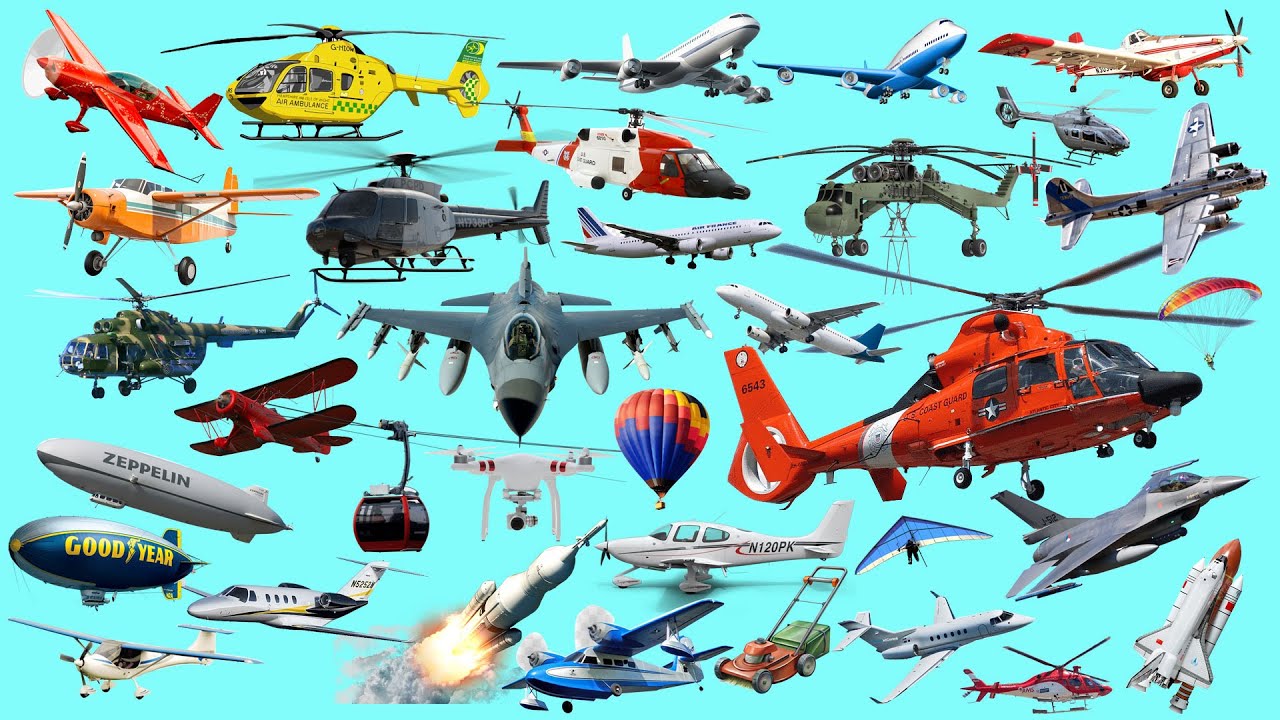 Types of Air Vehicles / Air Transportation / HELICOPTER Compilation  HELICOPTER, SEAPLANE, AIRPLANE