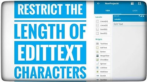 Restrict the length of Edittext Characters |Sketchware tutorials