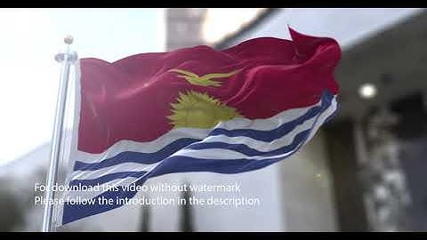 Kiribati flag with 3d effect blowing in the wind 3D Flag V2 long