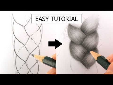 How to Draw Realistic BRAID / PLAIT for Beginners - Real-time EASY TUTORIAL