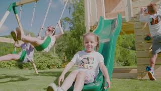 PolarPlay Kids Climbing Tower & Playhouse – Swing Geir Green