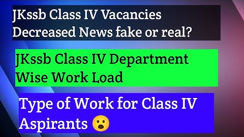 JKssb Class IV Department wise Work load|RDD|School Education Deptt|PWD @davoodrajavlogs3589