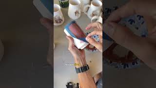 Screen Printing with Glaze! #ceramic #diy #screenprinting #pottery