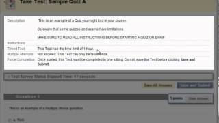 Taking Tests in Blackboard