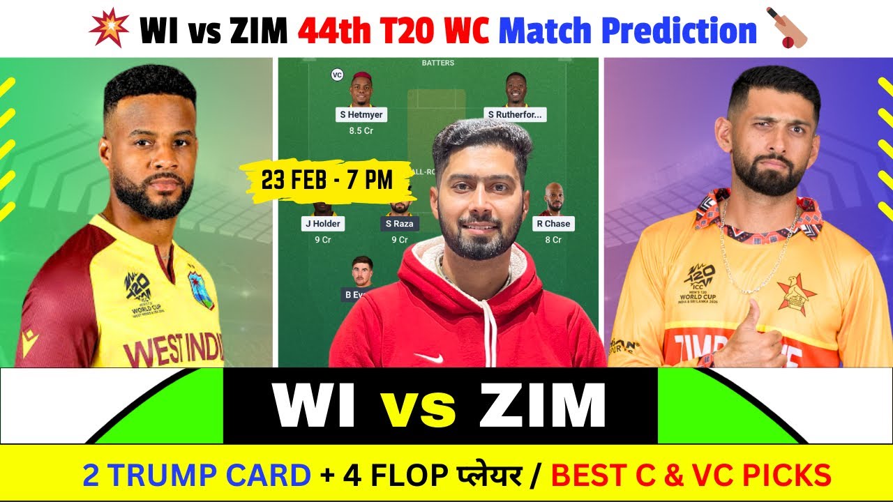 WI vs ZIM Dream11 Prediction, WI vs ZIM, West Indies vs Zimbabwe, ZIM vs WI Dream11 Prediction, T20
