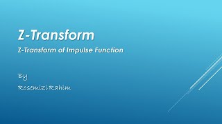 Z Transform of impulse function