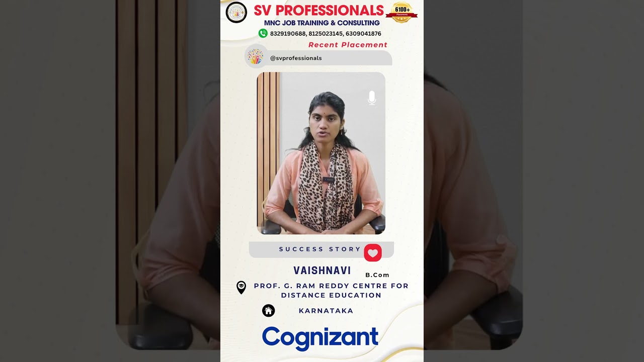 SV Professionals — лидеры будущего финансовых карьер | Vaishnavi Win!