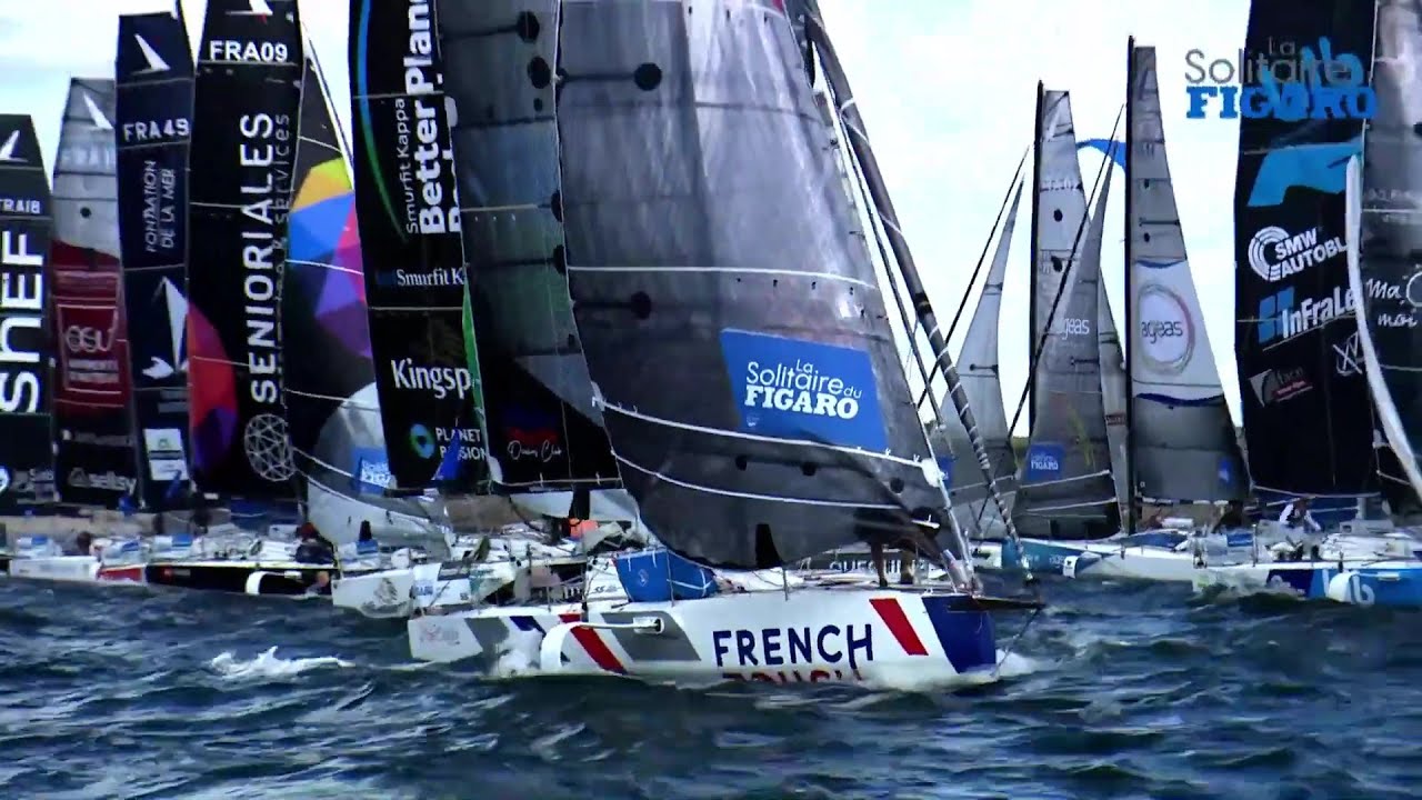 Sailing WoW La Solitaire du Figaro (ENGLISH Subs) Leg 2 Start Lorient and Loick Peyron on the course