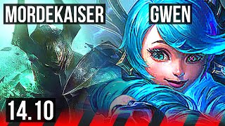 MORDEKAISER vs GWEN (TOP) | 16/1/5, 8 solo kills, Legendary, 43k DMG | EUW Master | 14.10