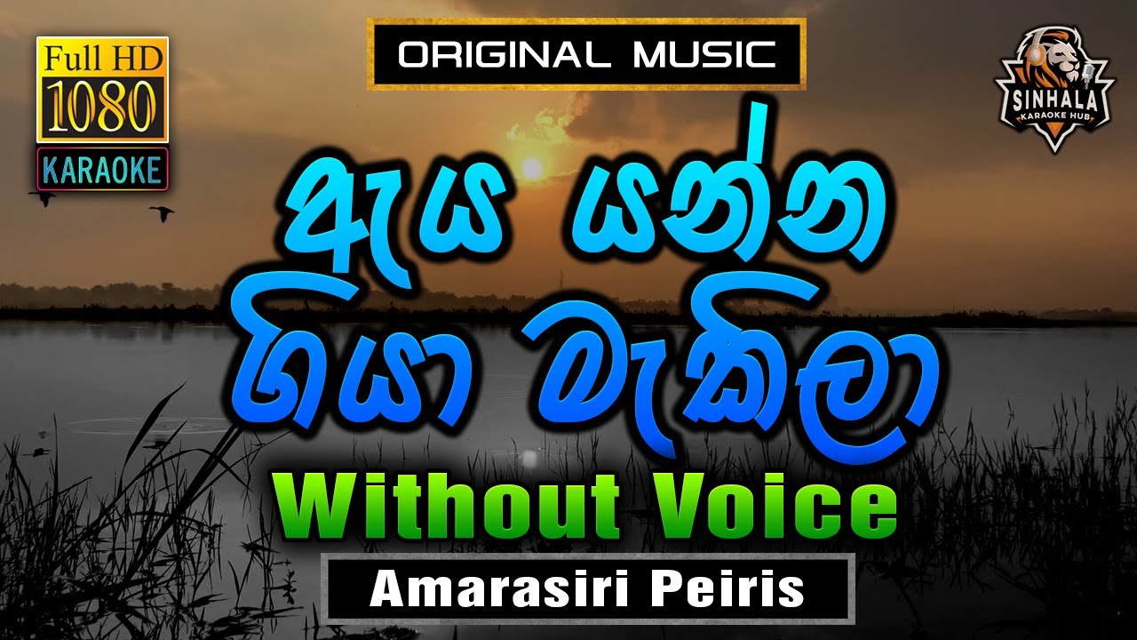 Aya Yanna Giya Makila ❤️ ඇය යන්න ගියා මැකිලා | Karaoke Without Voice | Amarasiri Peiris
