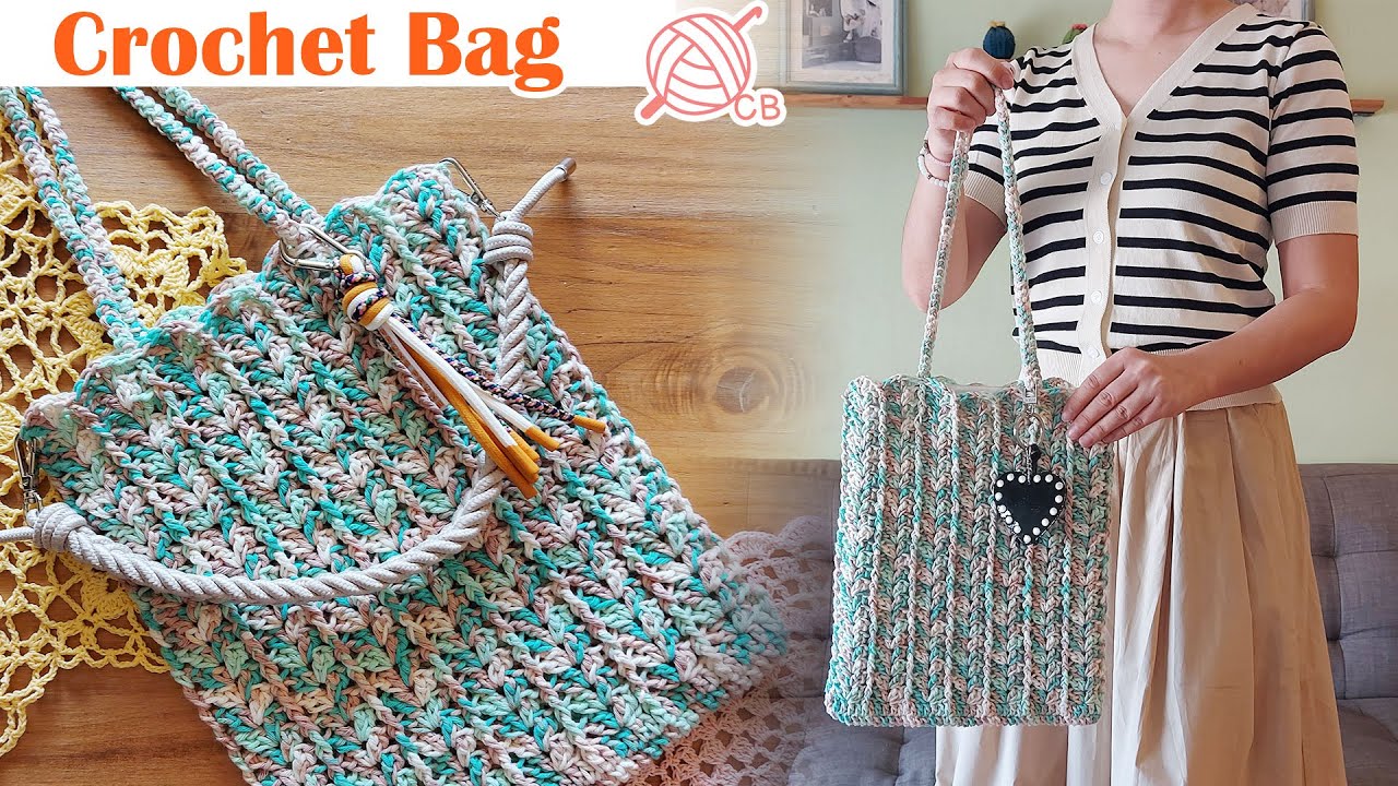 [ENG Sub] Easy Market Bag - Crochet Shoulder Bag Free Pattern - Bolsa ...