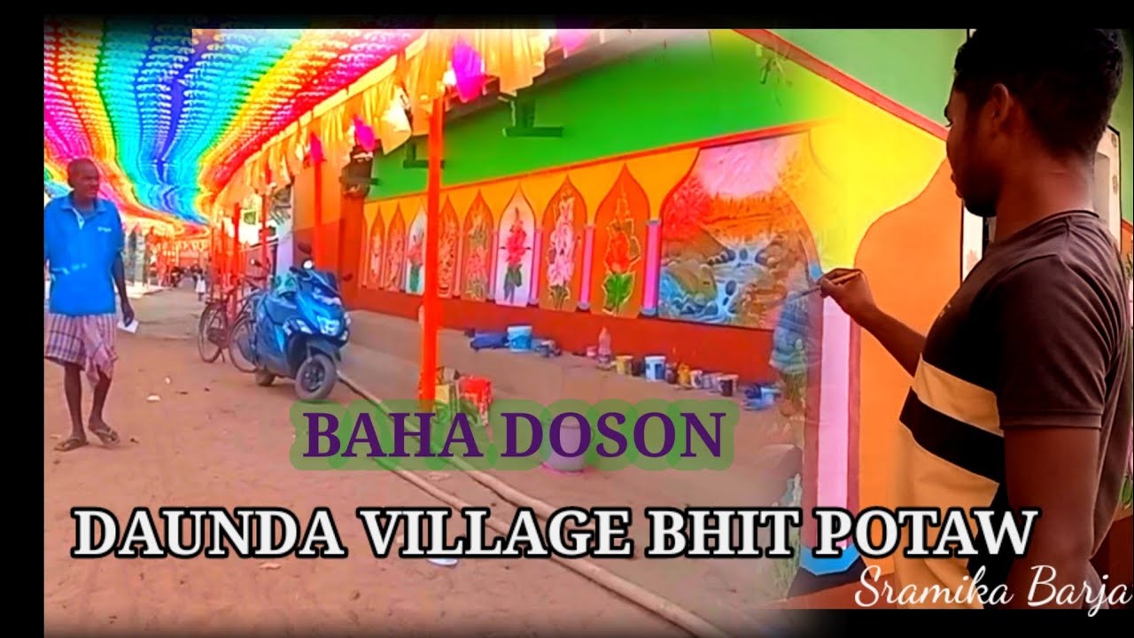 Baha Dosaon Daunda Atu bhit potaw//Beautiful painting in wall//Sramika barja/07/03/2023