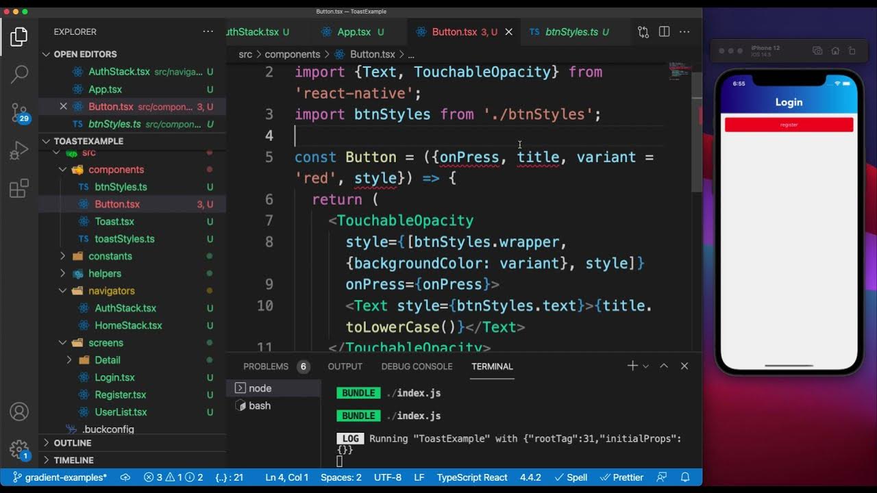 React Native Typescript Tutorial. State and Props #2 - YouTube