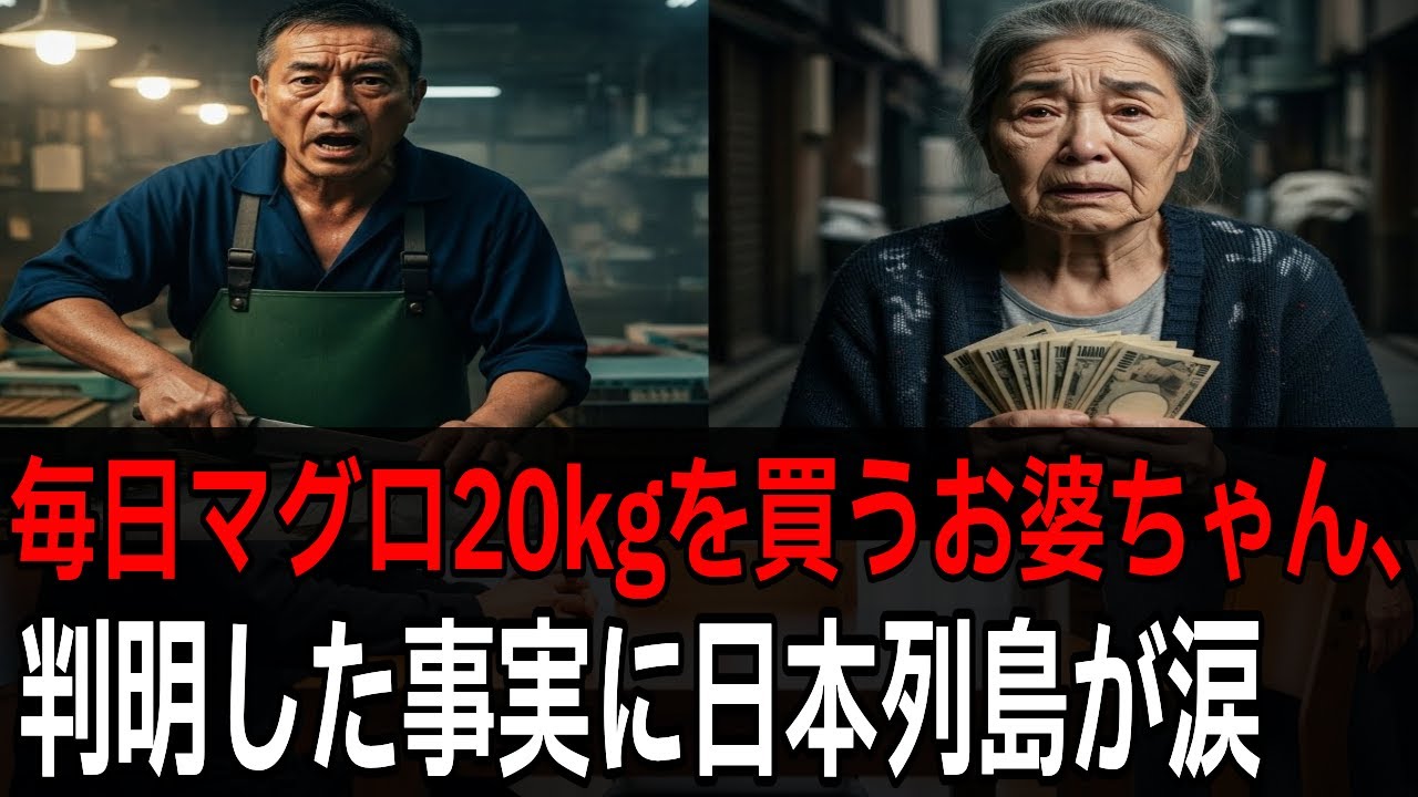 80歳の佐藤おばあさんが毎日最高級マグロを20kgも買い占める怪しい理由、その正体が明らかになると日本中が涙しました。