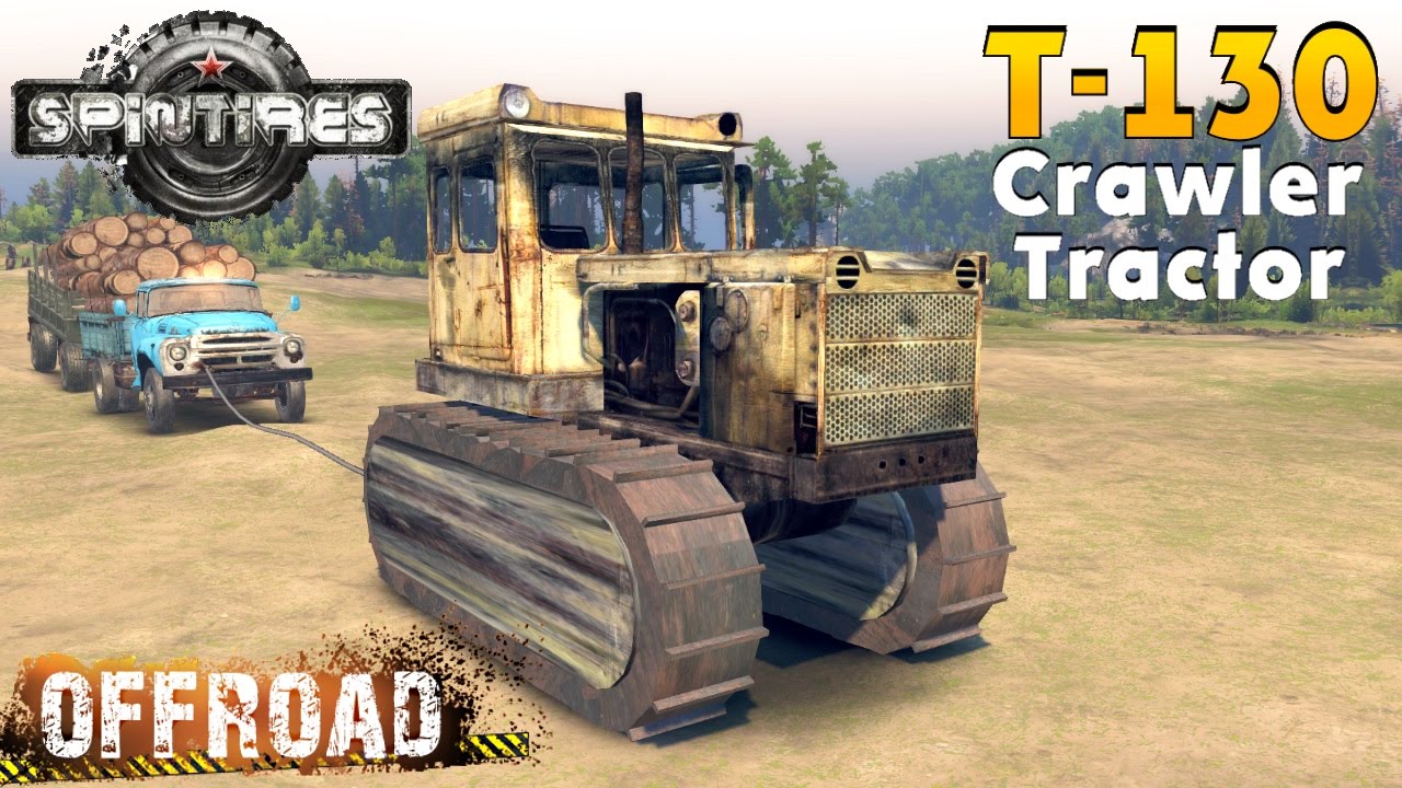 SpinTires T-130 Crawler Tractor Off road Test - YouTube