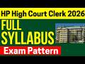 HP High Court Clerk 2026 | Full Syllabus & Exam Pattern | Complete Details #hphighcourt #hpsstudies