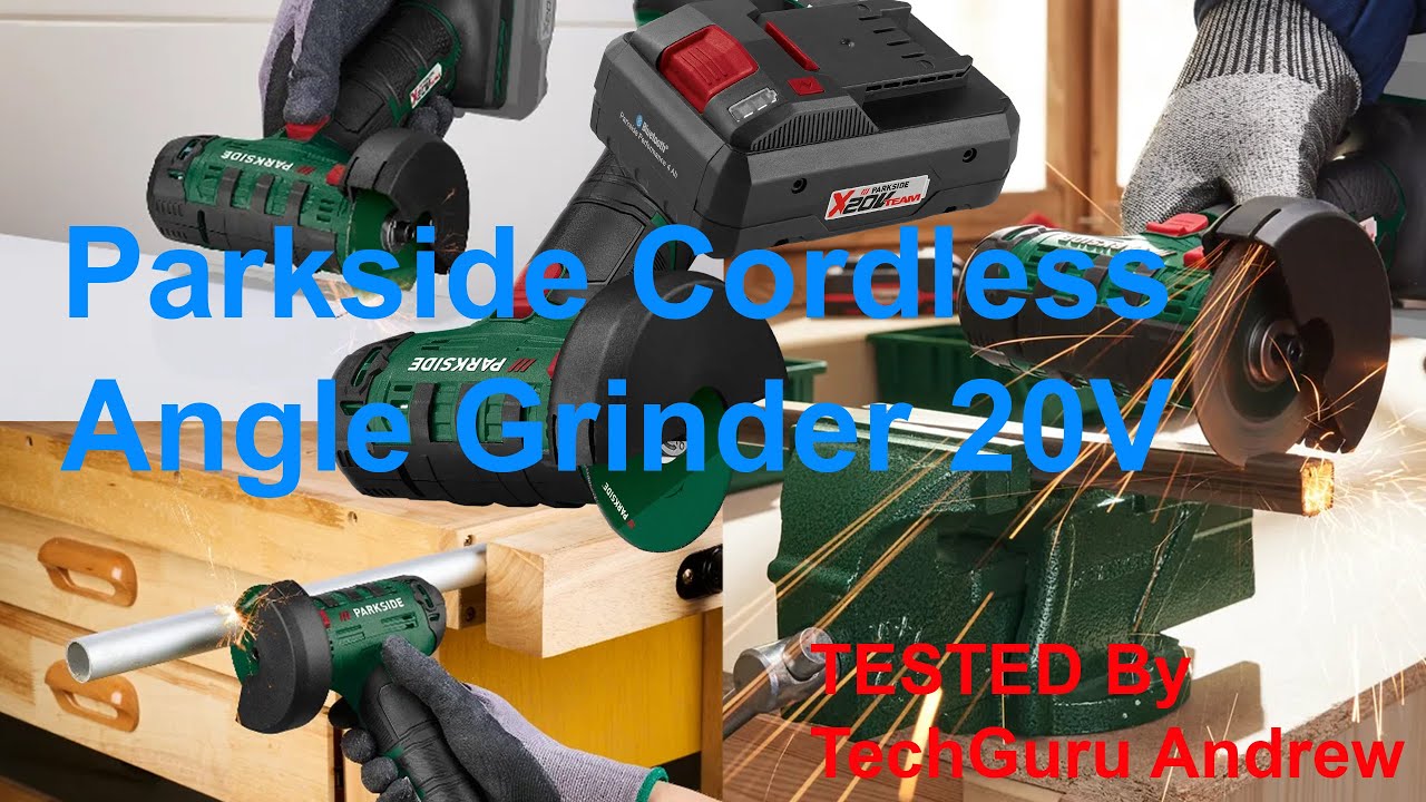 Parkside Cordless Angle Grinder 20V PWSAM 20Li A1 YouTube