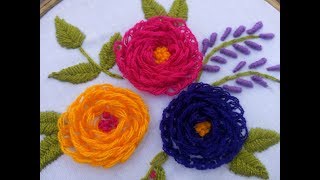 Hand Embroidery Turkish stitch Design video tutorial By Nakshi katha.