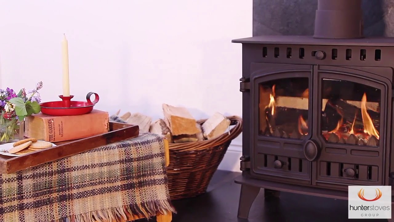 Hunter Herald 5 Slimline Wood Burning Stove - YouTube