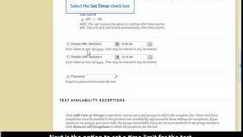 Deploying a Test in Blackboard
