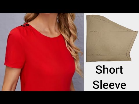 Short Sleeve Pattern Drafting And Cutting / Basic Short Sleeve - YouTube