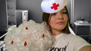 картинка: Асмр проверка на вши от школьной  медсестры // Asmr lice check from a school nurse (мне 18 лет) 