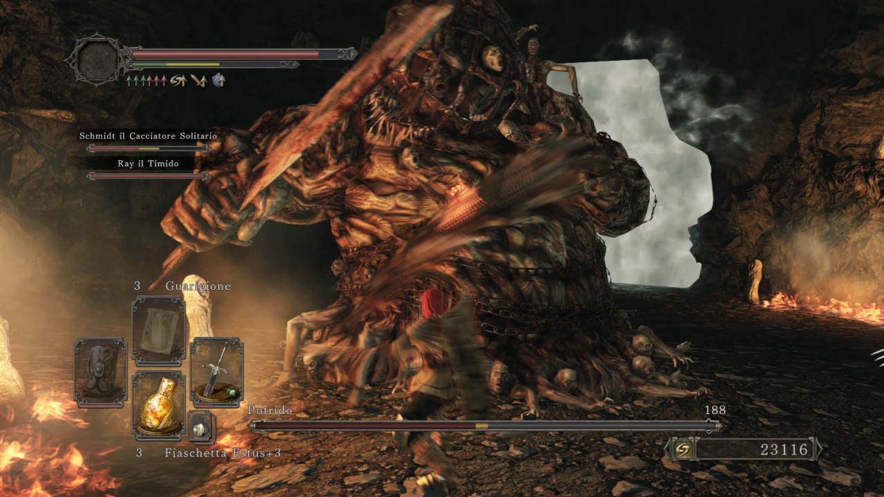 Dark Souls 2 SOTFS - Bossfight The Rotten with Lone Hunter Schmidt and ...