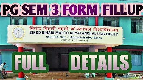 BBMKU LATEST UPDATE  PG SEM 3 EXAMINATION FORM FILL UP FULL DETAILS SESSION 2021 2023
