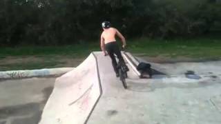 rob does 360 out of half pipe