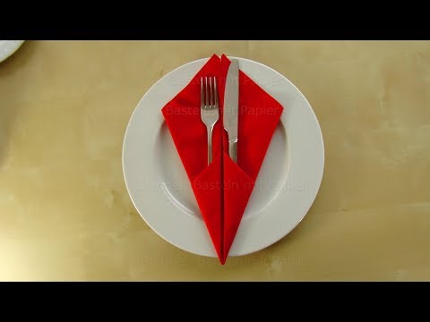 Servietten Falten Einfache Bestecktasche Falten Tischdeko