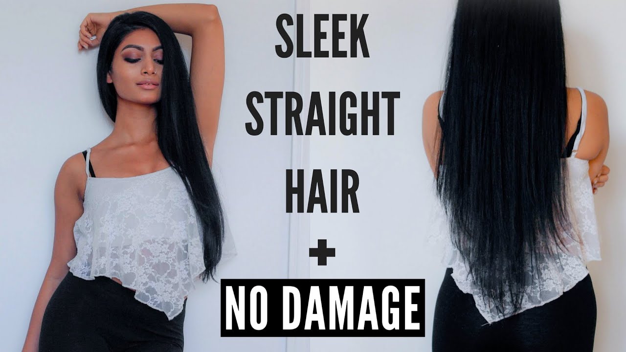 How To Get Sleek Straight Hair With No Damage Bloopers Youtube