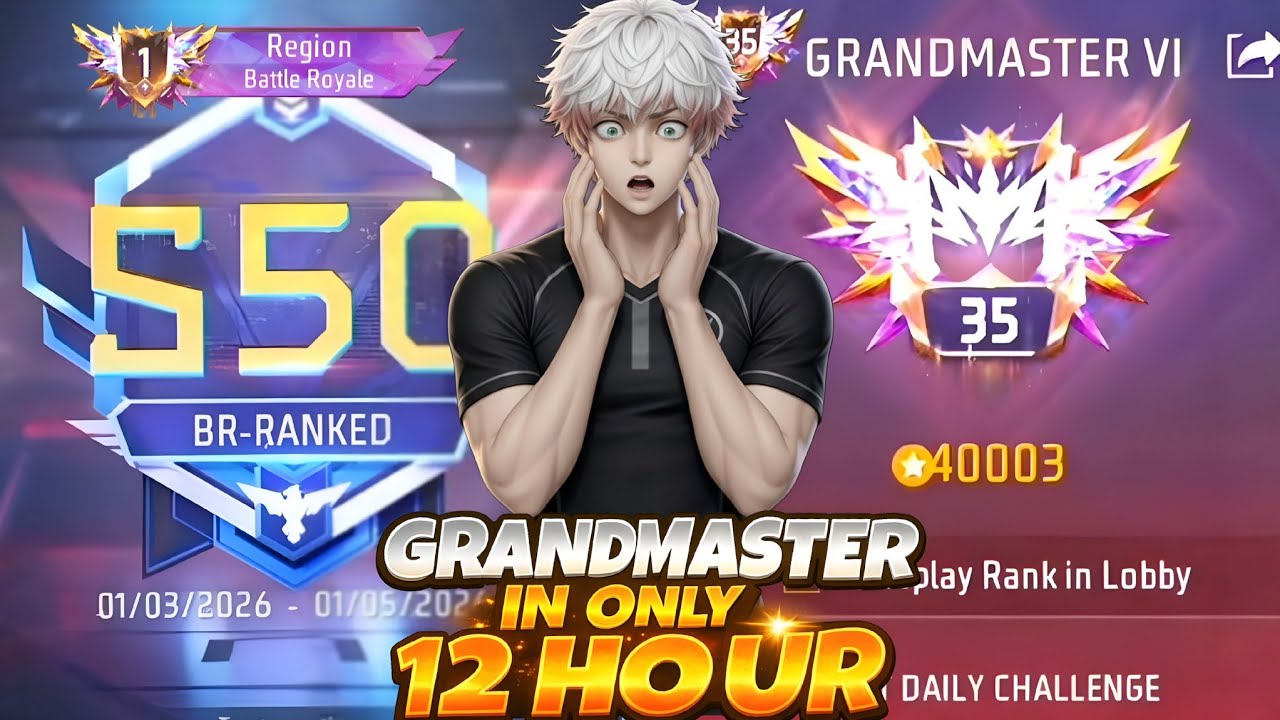 How To Reach Grandmaster In Solo❗24 Hours Grandmaster Push❗Br - Rank New Season 50