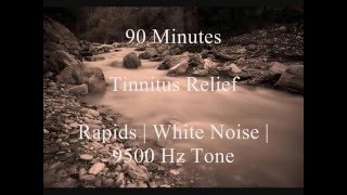 90 Min Tinnitus Relief | Rapids | White Noise | 9500 Hz Tone