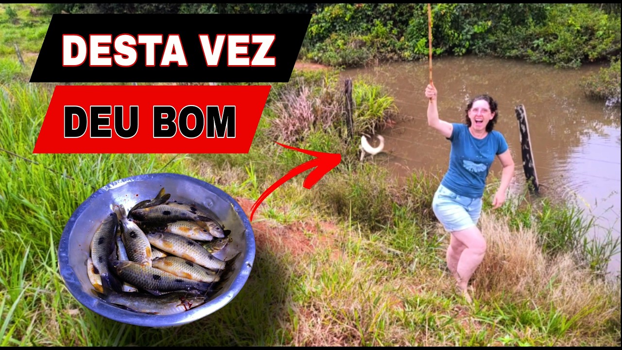 PESCAMOS E FIZEMOS CHURRASCO NO SÍTIO.